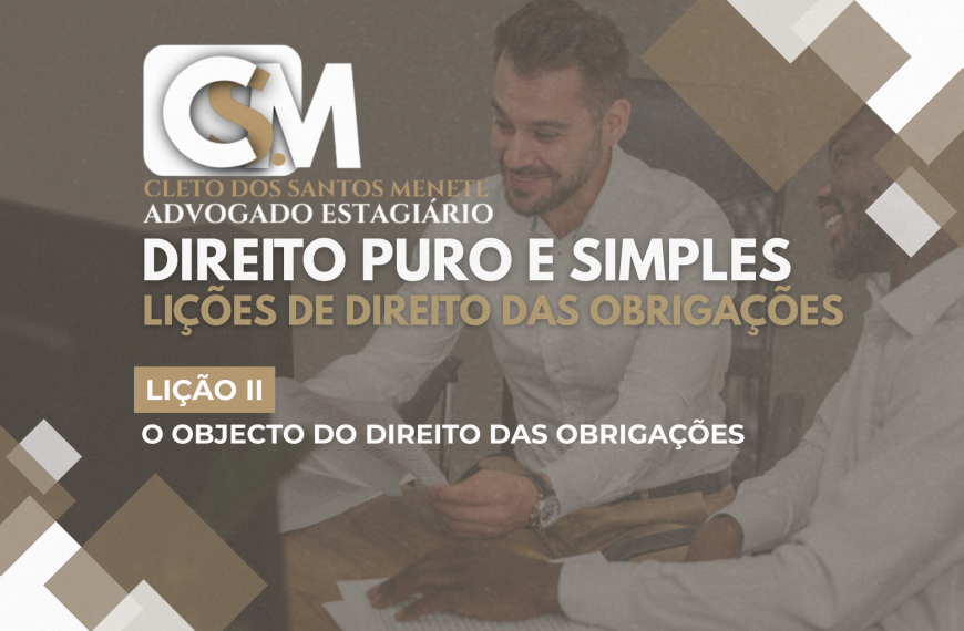 Objecto e Importância do Direito das&hellip;
